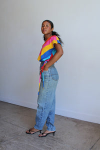 1970s REWORKED Hang Ten Rainbow Striped Tee