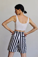 Load image into Gallery viewer, Black &amp; White Striped Shorts