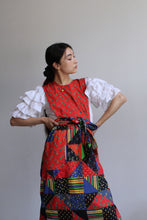 Load image into Gallery viewer, 1970s Patchwork Pinafore Wrap Dress