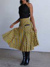 Load image into Gallery viewer, 1980s Yellow &amp; Black Striped Skirt
