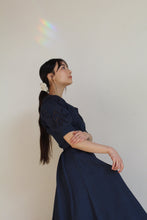 Load image into Gallery viewer, 1980s Navy Blue Linen Skirt Set
