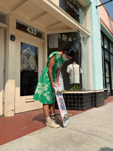 Load image into Gallery viewer, Green Pagoda Sleeve Dress