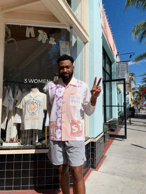 Lay or Bust Pastel Feed Sack Work Shirt