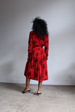 Load image into Gallery viewer, 1980s Red Rose Dress Set
