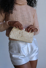 Load image into Gallery viewer, 1950s Ecru Lace &amp; Gold Handbag w/ Coin Purse