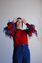 Load image into Gallery viewer, 1980s Red Chenille Fringe Sweater