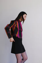 Load image into Gallery viewer, 1980s Plaid Silk Cropped Jacket