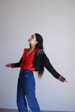 Load image into Gallery viewer, 1980s Black Beaded Bolero Jacket