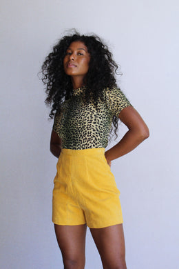 Sunshine Yellow Corduroy Shorts