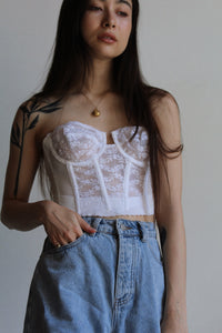 1980s White Lace Bustier