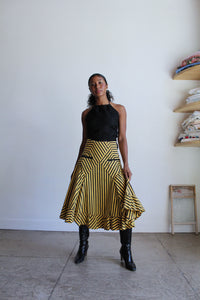 1980s Yellow & Black Striped Skirt