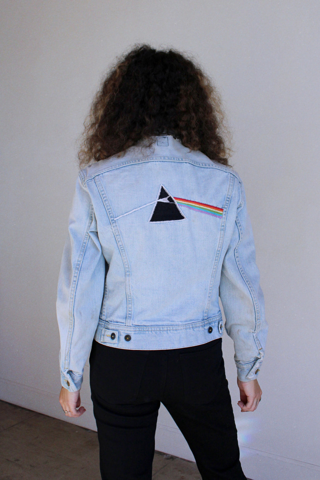 1970s Lee Pink Floyd Embroidered Light Wash Denim Jacket