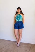 Load image into Gallery viewer, 1980s Pleated Dark Denim Cut off Shorts