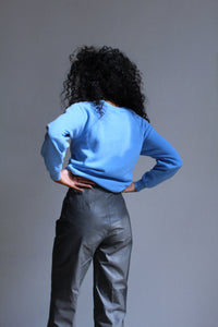 1980s Stone Grey Leather Trousers