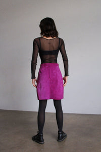 1980s Fuchsia Suede Pencil Skirt