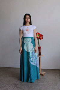 1970s Dragon Print Wrap Skirt