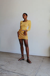 Vintage Rainbow Hand Knit Miniskirt