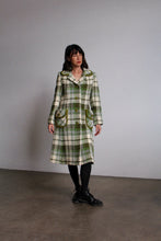 Load image into Gallery viewer, 1960s Green Plaid Wool Coat
