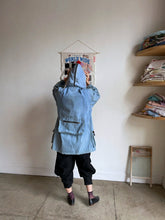 Load image into Gallery viewer, 1980s Hooded Patchwork Denim &amp; Suede Color Block Jacket