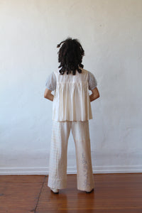 1950s Baby Blue Lace Ivory Open Bed Jacket