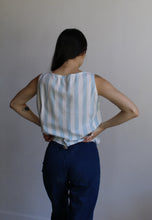 Load image into Gallery viewer, Chambray Striped Cotton Tank