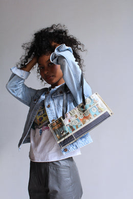 2000s Comic Strip Newspaper Baguette Handbag