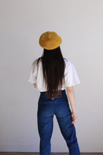 Load image into Gallery viewer, Vintage Mustard Yellow Crochet Knit Beret