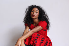 Load image into Gallery viewer, Red Crochet Tunic Dress