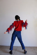 Load image into Gallery viewer, 1980s Red Chenille Fringe Sweater