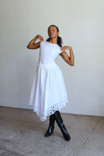 Load image into Gallery viewer, 1980s White Irish Linen &amp; Lace Cutout Dress