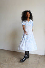 Load image into Gallery viewer, 1930s Faded Blue Cherry Print Feedsack House Dress