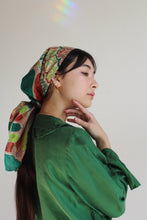 Load image into Gallery viewer, 1980s Green Silk Ruffle Blouse