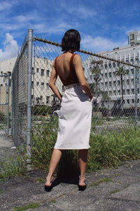 1970s White Corduroy Skirt