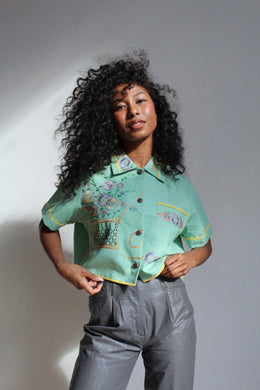 Garden Sunset Antique Patchwork Crop Top