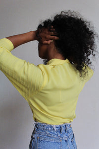 1940s Bright Yellow Rayon Blouse