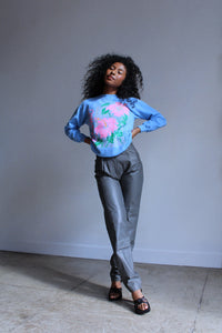 1980s Baby Blue Hawaii Raglan Sweater