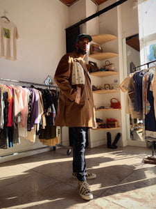Rice Sack Patchwork Trench Coat