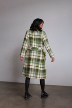 Load image into Gallery viewer, 1960s Green Plaid Wool Coat