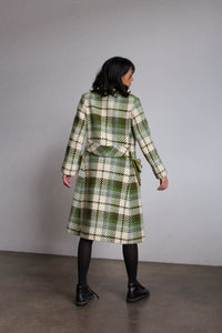 1960s Green Plaid Wool Coat