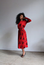 Load image into Gallery viewer, 1980s Red Rose Dress Set
