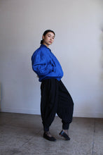 Load image into Gallery viewer, 1980s Electric Blue Silk Quilted Bomber Jacket