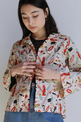 1990s Kokeshi Doll Print Top