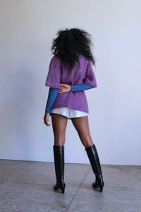 1960s Purple Mohair Open Cardigan