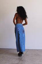 Load image into Gallery viewer, 1980s Painted Denim Skirt and Belt