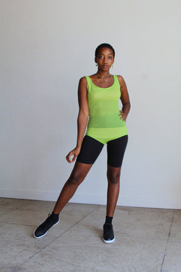 1960s Lime Green Mesh Swimsuit