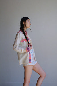 1970s Pink Melon Striped Western Shirt