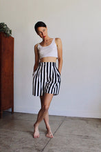Load image into Gallery viewer, Black &amp; White Striped Shorts