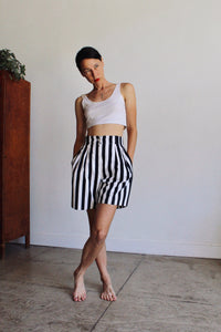 Black & White Striped Shorts