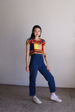 Load image into Gallery viewer, Color Block Crochet Top M
