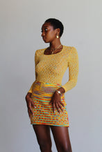 Load image into Gallery viewer, Vintage Rainbow Hand Knit Miniskirt